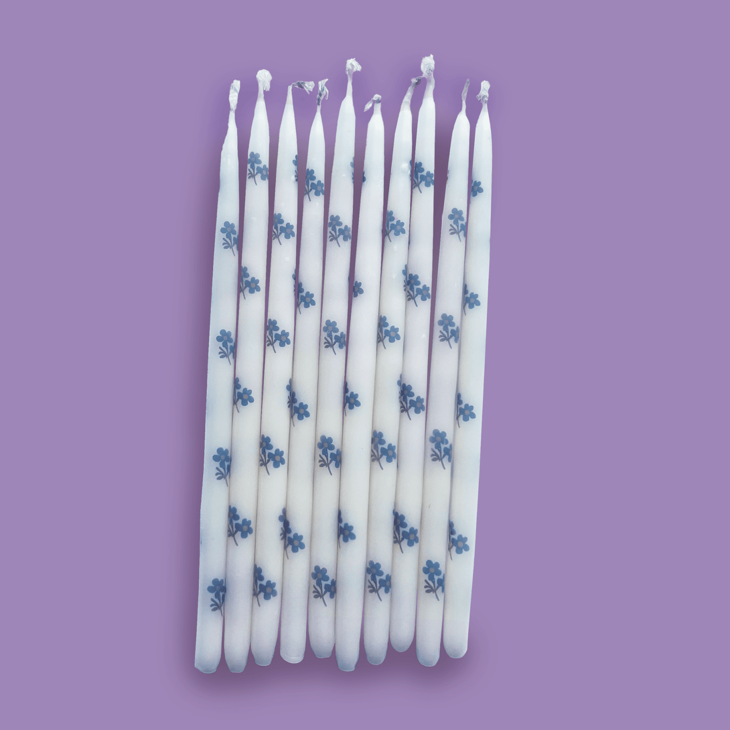 Forget-Me-Not Blue Floral Birthday Candles