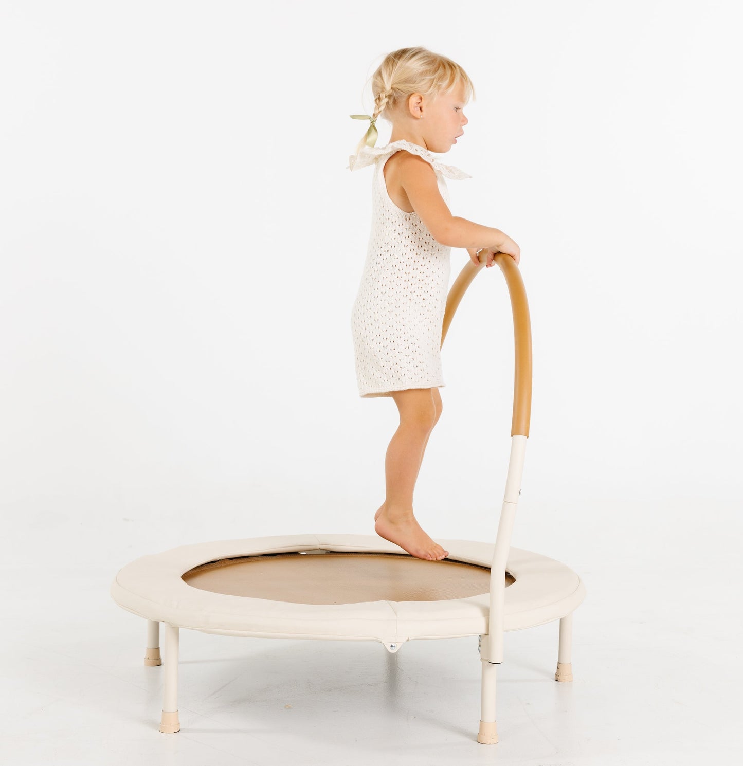 Toddler Mini Indoor Trampoline in Cream or Sage Green