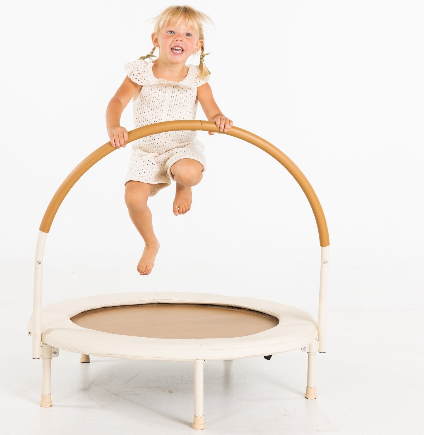 Toddler Mini Indoor Trampoline in Cream or Sage Green