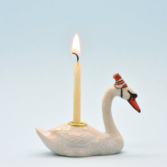 Swan Cake Topper - Graceful Swan Candle Holder