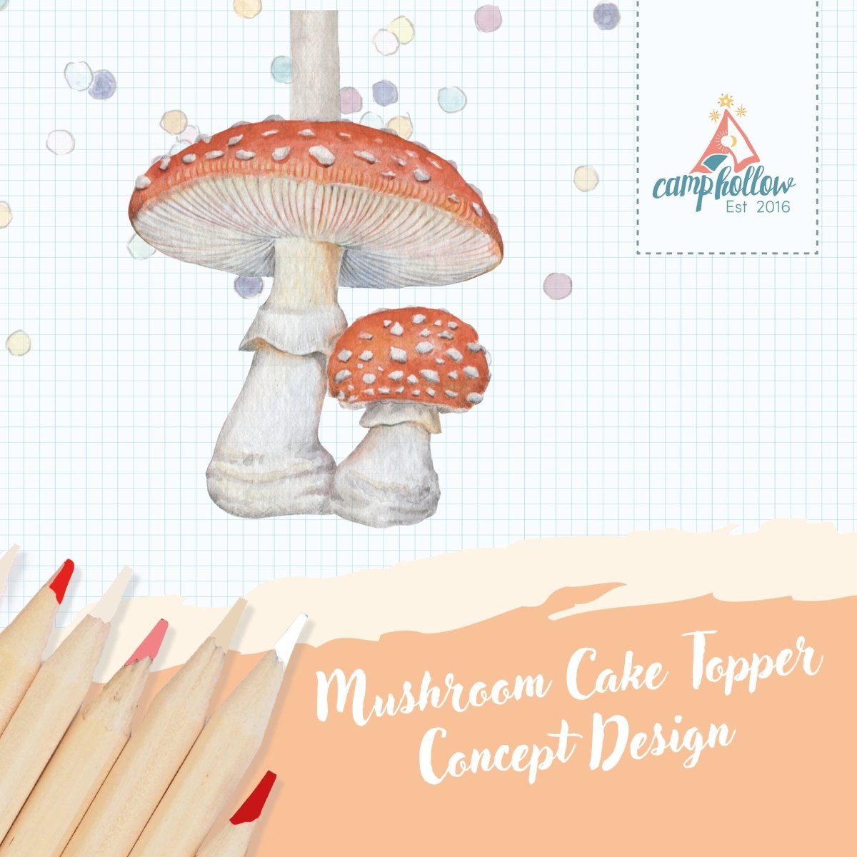 Mushroom Cake Topper - Whimsical Cake Decoration