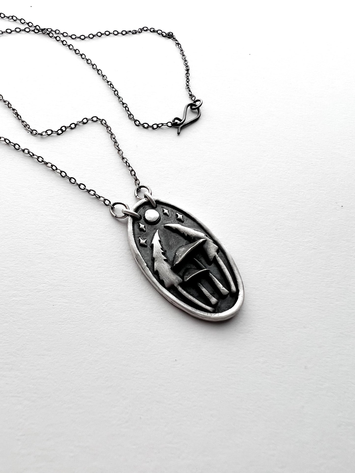 Mushrooms in the Forest Necklace - Hand Forged Silver