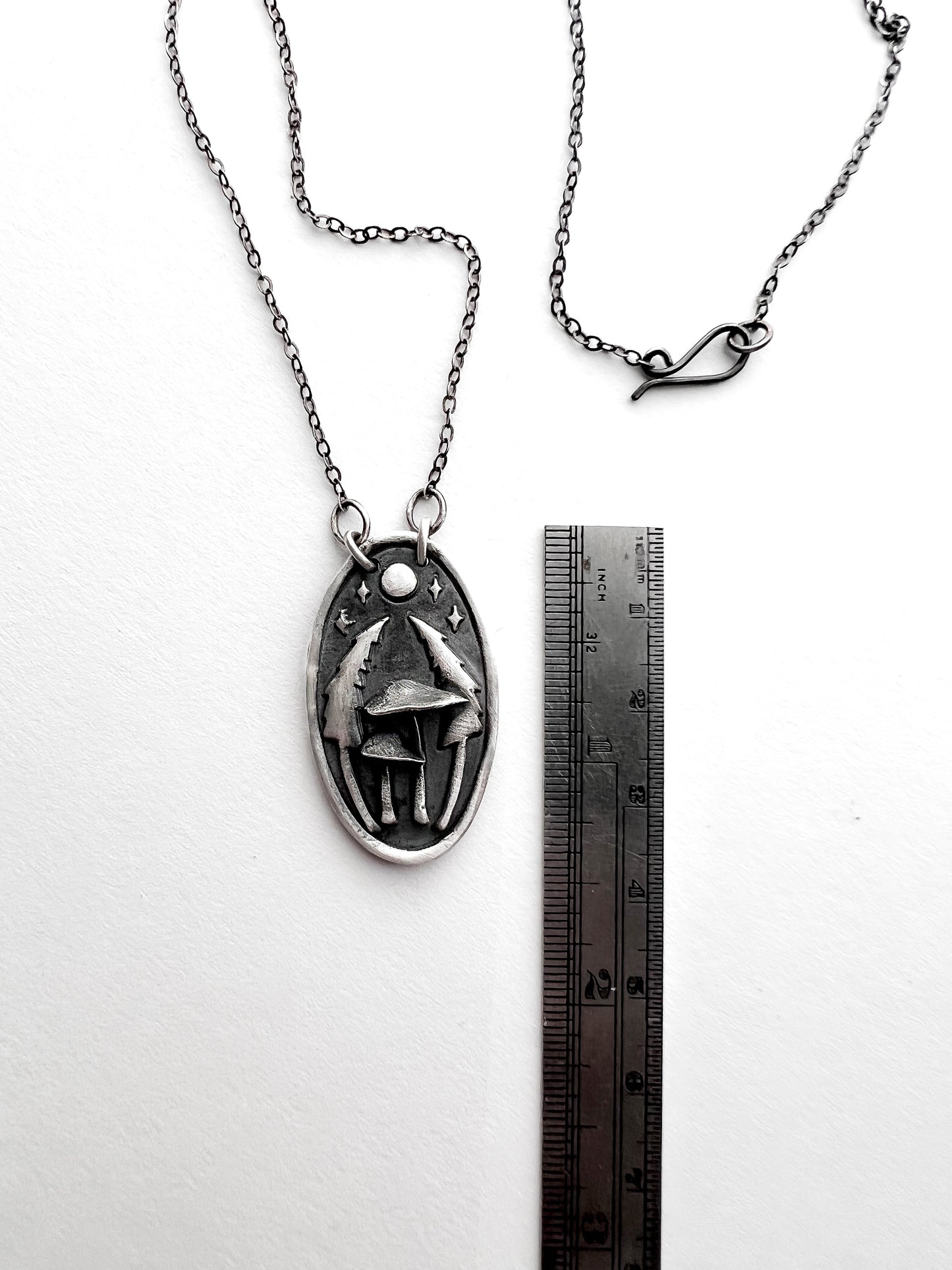 Mushrooms in the Forest Necklace - Hand Forged Silver