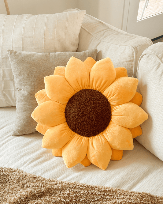Sunflower Pillow, Large - Golden Yellow Sunflower