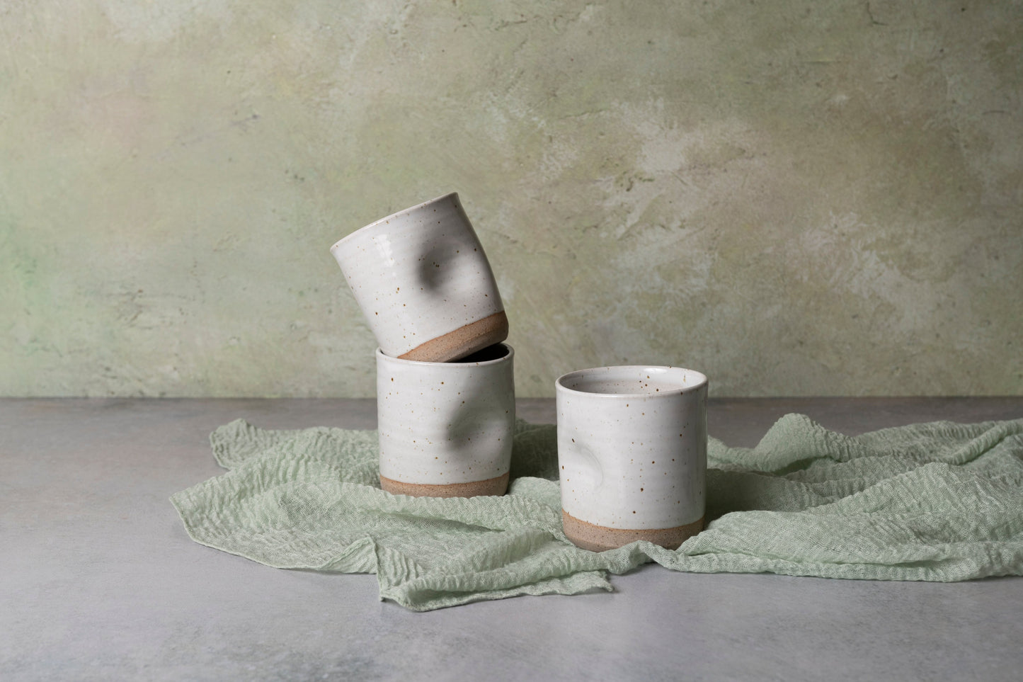 Hand Thrown Stoneware Thumb Cup - 12 oz.