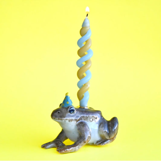 Delightful Toad Cake Topper - Collectible Candle Holder