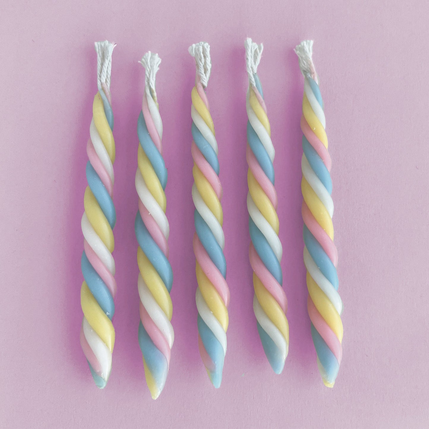 Twisted Marshmallow Birthday Candles - Confetti Colors