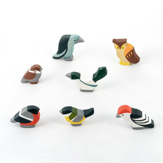 Waldorf Wooden Birds Set - Small World Play