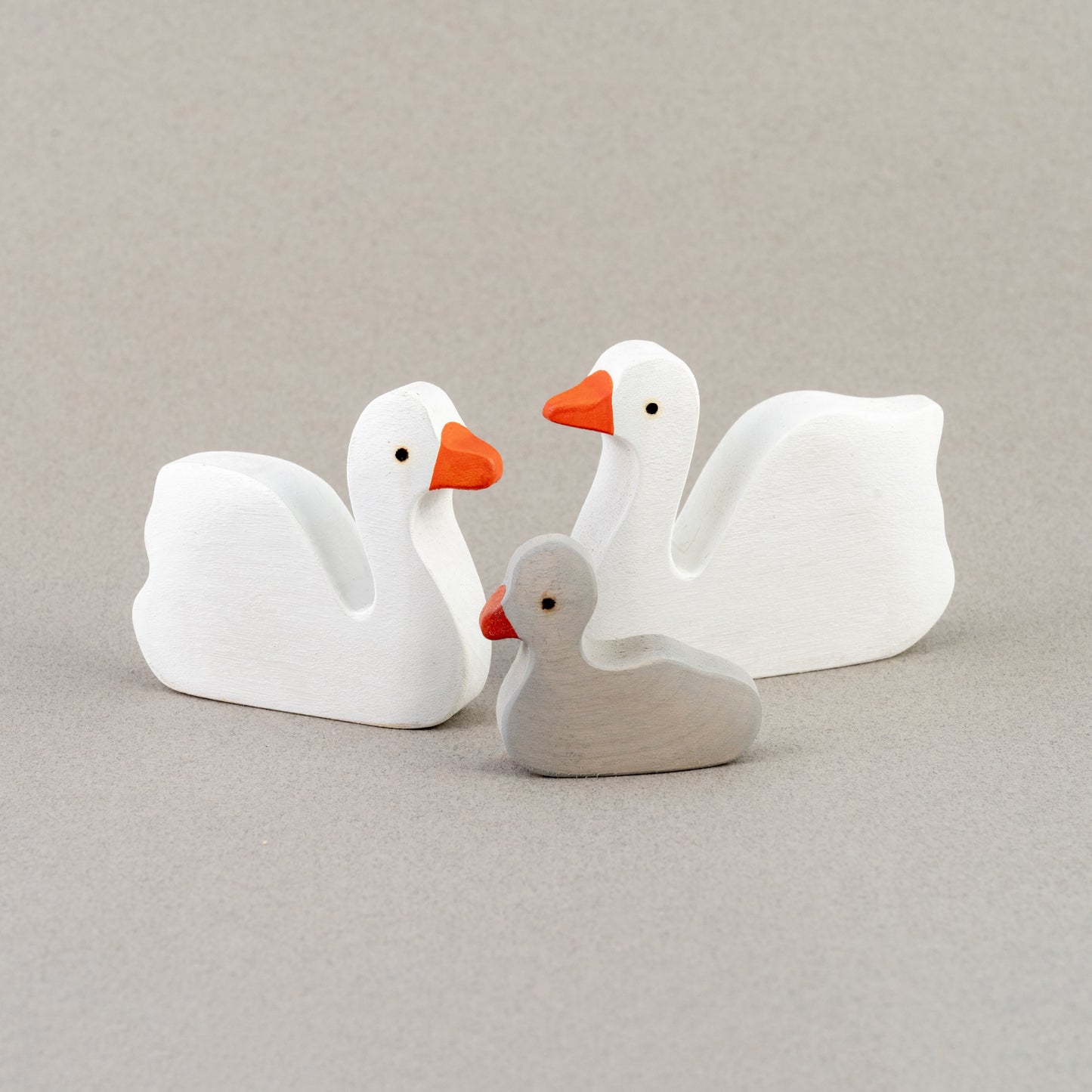 Waldorf Wooden Swan Figurine Set - Open Ended Play