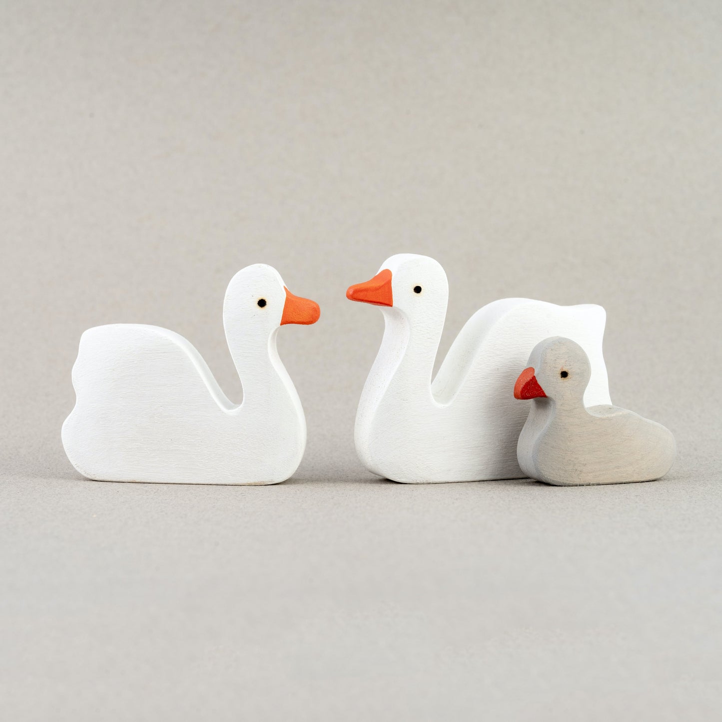 Waldorf Wooden Swan Figurine Set - Open Ended Play