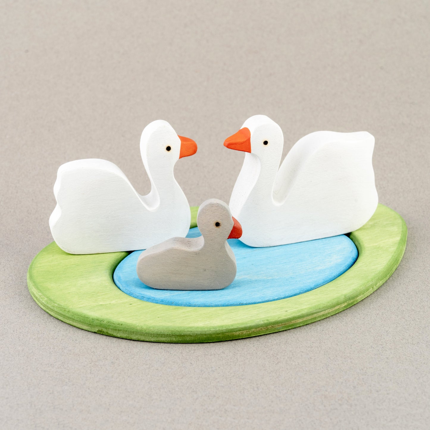 Waldorf Wooden Swan Figurine Set - Open Ended Play